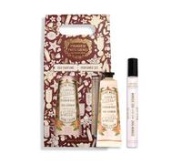 Panier des Sens - Crème Mains Coffret Cadeau Noël Rose Géranium - Élégant Duo Cadeau - Mini Crème Mains & Eau de Toilette Roll-On - Parfum de Grasse - Made in France - 10ml + 30ml