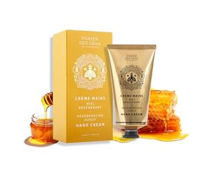 Panier des Sens - Crème Mains pour Peau Sèche Miel - Mini Creme Mains Hydratante - Beurre de Karité et Huile d'Amande - Soin des Mains Fabriqué en France - 97% d'Ingrédients Naturels - 75 ml