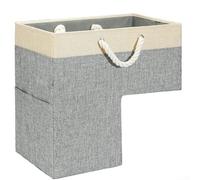 Panier d'escalier moderne avec mécanisme de pliage simple pour le rangement lorsqu'il n'est pas nécessaire avec chiffon doux durable (gris)