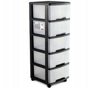 CURVER Tour a tiroirs 5x20L, transparent/noir 06770-146
