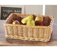 Panier d'étagère « Naturel » en osier plein, 30 x 20 x 10 cm, panier de rangement, panier de rangement, panier de salle de bain, panier en osier tressé