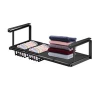 Panier d'étagère - Rangement peu encombrant pour désencombrer les petits espaces, plateau coulissant réglable avec construction métallique compacte, organiseur extractible pour armoires de cuisine