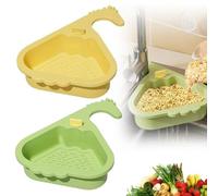 Panier d'évier 2026, Passoire Automatique pour évier D'angle, Compartiment de Rangement pour Aliments, Fruits et Légumes (Vert+Jaune)