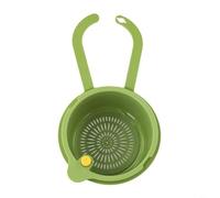 Panier d'évier avec couvercle inférieur amovible, convient pour les robinets standard, filtre les débris alimentaires et organise la cuisine (vert)