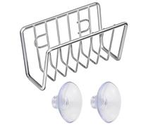 Panier D'évier Avec Ventouses Solides, Porte-éponge En Acier Inoxydable, Support En Acier Pour Torchon, Organiseur D'Cuisine Antirouille Pour Évier Salle Bain Ou Évier Cuisine, Accessoires Cuisine