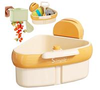 Panier d'évier d'angle, panier d'évier d'angle, presse-ventouse, panier d'égouttement avec ventouse, égouttoir à éponge, égouttoir automatique pour évier de cuisine