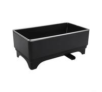 Panier d'évier de cuisine en acier inoxydable avec bec de vidange, porte-brosse à vaisselle et disposition peu encombrante pour comptoirs compacts (noir)