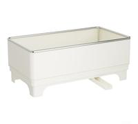 Panier d'évier en acier inoxydable avec porte-brosse et porte-linge, conçu avec un drainage efficace pour garder les éponges et les serviettes au sec et organisées (blanc)