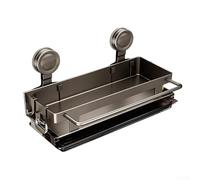 Panier d'évier en acier inoxydable avec ventouse, porte-éponge de cuisine de grande capacité et support distributeur de savon, égouttoir amovible pour torchon à vaisselle et brosse (C)