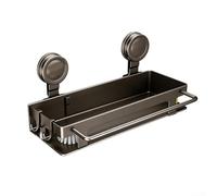 Panier d'évier en acier inoxydable avec ventouse, porte-éponge de cuisine de grande capacité et support distributeur de savon, égouttoir amovible pour torchon à vaisselle et brosse (B)