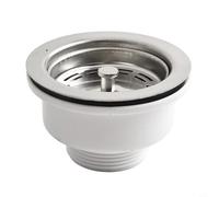 Panier d'évier en acier inoxydable de 90 mm pour cuisine - Convient aux trous de vidange de 70 à 80 mm - Déchets métalliques robustes avec panier amovible - Argenté