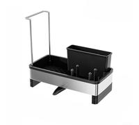 Panier d'évier en acier inoxydable pour comptoir avec grand espace de rangement et drainage efficace pour maintenir un environnement sec et bien rangé autour de l'évier (noir)