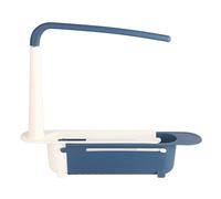 Panier D'évier Extensible, étagère de Rangement de Cuisine Télescopique à Longueur Réglable, Compatible avec les éviers en PP de Grande capacité (Bleu)
