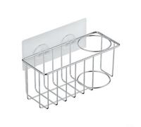 Panier d'évier pour éponges de cuisine et brosses à récurer en acier inoxydable avec système de drainage efficace (C)