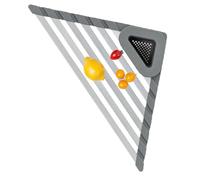 Panier d'évier triangulaire - Panier d'angle peu encombrant avec plateau enroulable | Étagère de rangement pour évier pour cuisine, ferme, camping-car, petit appartement, porte-éponge à savon, plateau