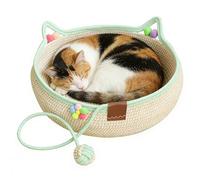 Panier d'intérieur pour chat toutes saisons avec balle jouet | Panier griffoir pour chat | Pour maison, appartement, ferme, chambre à coucher, balcon, dortoir d'étude
