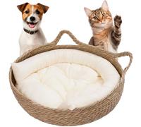 Panier doux pour animaux de compagnie dans un panier en osier avec coussin pour chien et chat |
