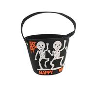 Panier Effrayant avec squelettes décoratifs Noirs pour Halloween