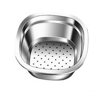 Panier égouttoir à deux niveaux pour le lavage des fruits, des légumes et du riz en acier inoxydable pour une utilisation quotidienne en cuisine (drain)