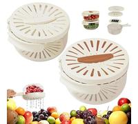 Panier égouttoir et de conservation 2 en 1 : facilite le lavage et le rangement, plateau multifonction pour fruits et légumes, bol de lavage de fruits, récipient égouttoir avec poignée (mélange de 2