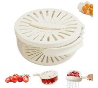 Panier égouttoir et de conservation 2 en 1 : facilite le lavage et le rangement, plateau multifonction pour fruits et légumes, bol de lavage de fruits, récipient égouttoir avec poignée (1 pièce)