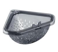 Panier éGouttoir MagnéTique D'Angle Pour éVier Panier de crépine d'évier triangulaire magnétique, égouttoir d'angle cuisine avec fond ouvert par torsion, filtre déchets alimentaires 2 pièces