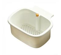 Panier égouttoir suspendu pour évier de cuisine avec design en maille fine pour capturer les petits fragments alimentaires et maintenir un débit d'eau stable (blanc)