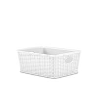 Panier Élégance Effet Rattan 25x19x10 Blanc Stefanplast