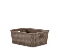 Panier Élégance Effet Rattan 25x19x10 Tortora Marron Stefanplast