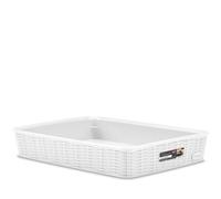 Panier Élégance Effet Rattan 35x26x6 Blanc Stefanplast