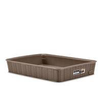 Panier Élégance Effet Rattan 35x26x6 Tortora Marron Stefanplast