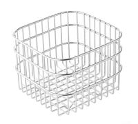 Panier élégant en acier inoxydable pour organiser les fruits, les collations et les nécessités quotidiennes avec contour rétro raffiné (argenté)