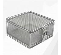 Panier en Acier Inoxydable avec Couvercle pour la stérilisation des Instruments, Plateau de stérilisation perforé pour Le Nettoyage des Instruments chirurgicaux, Usage hospitalier