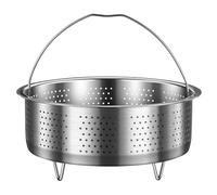 Panier en acier inoxydable avec poignée et support de pied, insert universel pour casserole avec trou uniforme, adapté pour cuiseur à riz, poêle à frire, marmite à soupe, accessoires pour autocuiseur