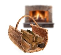 KADAX Panier de transport en bois, panier à bûches de cheminée, en osier, décoratif, avec poignée de transport, couleur naturelle pour bois, 46 x 60 x 40 cm