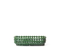 Panier en Céramique Ovale Vert Émeraude