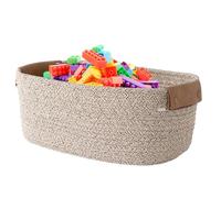 Panier En Corde De Coton - Panier Bébé | Hamрer Rectangulaire - Bac De Rangement À Poignée 580 G, Petit Organisateur De Bureau Décoratif Pouvant Contenir En Toute Sécurité Des Livres Et Des Magazines