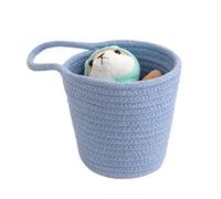 Panier en corde de coton - Panier de rangement tissé pour linge, couverture et jouets, sac de vélo pour vêtements, literie, jouets, salon de bébé, organisateur de porte pour clés, portefeuilles