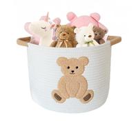 Panier en corde de coton pour le rangement des jouets pour enfants, Paniers à linge, Panier cadeau vide pour baby shower, Paniers mignon pour bébé, Rangement pour peluches, Panier à couvertures, Ours