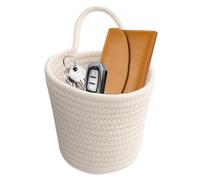 Panier En Corde De Coton Pour Le Rangement Panier Mural Tressé Main Avec | Tressé À La Main Organisateur Pour Petits Objets Clés Portefeuille Lunettes Fruits Légumes Salle De Bain Cuisine