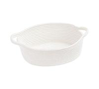 Panier en Corde de Coton Tressée Blanche avec Poignées,Panier Cadeau Vide,Petit Panier de Rangement en Rotin pour Chambre D'enfant,Salle de Bain,étagères,Jouets de Bébé et Décoration D'intérieur