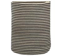 Panier en Coton Beige et Noir Rond 41 cm Corbeille à Linge Tressée Intérieur Yer