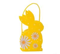 Panier en feutre pour lapin de Pâques - Adorable motif lapin de dessin animé pour célébrations festives et réunions joyeuses de Pâques (jaune)