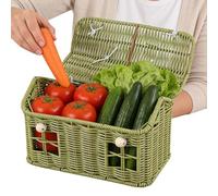 Panier en Forme De Maison | Décoratif Tissé Mignon avec Poignée Et Couvercle - Panier De Pique-Nique Enfant | pour Famille Pâques Extérieur Plage Cueillette