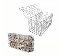 Panier en gabion, mur en gabion en acier galvanisé avec couvercles, panier de soutènement robuste, pour jardin, aménagement extérieur, mur de soutènement, clôture(10x10cm-2x0.5x0.5m)