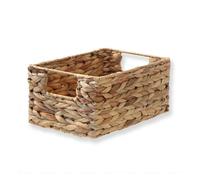 Panier en jacinthe d'eau - CALICOSY - Armature métal - 28x19x13 cm - Beige
