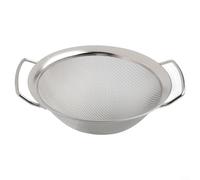 Panier en maille d'acier inoxydable robuste avec deux poignées pour égoutter la cuisine, tamiser et laver - Argenté - 25 x 7 cm (16 cm)