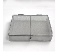 Panier En Maille Stérilisation Acier Inoxydable 304 Avec Couvercle, Plateau For Instruments Médicaux, 0,08 Pouces, Chirurgical, Plateaux Dentaires(11in*7.1in*2in)