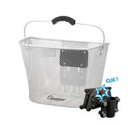 Panier en métal pour trottinettes - BEEPER - Blanc - Système de fixation sur le mât