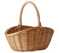 Panier en osier avec poignée, paniers de pique-nique en osier à capacité portables pour fruits, légumes, fleurs, organisation